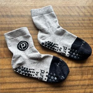 Pure Barre by TAVI Tan and Black Grip Socks